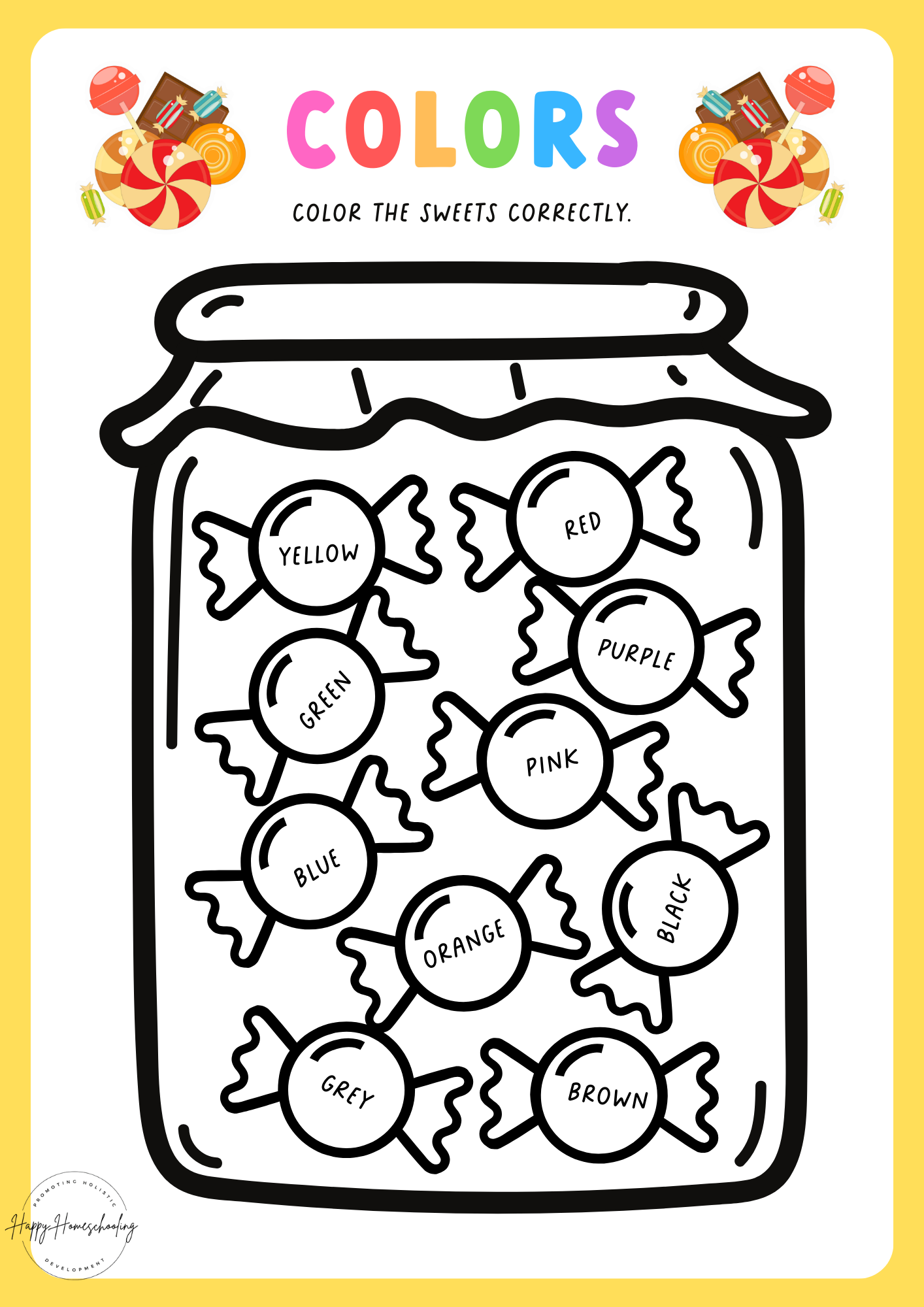 Color Word Activities: Kindergarten Color Words Worksheets – Happy ...