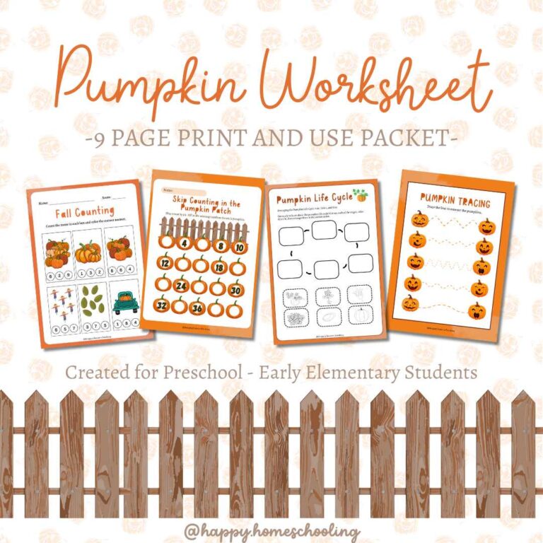 Pumpkin Worksheets for Preschool – 9 Printable Activity Pages