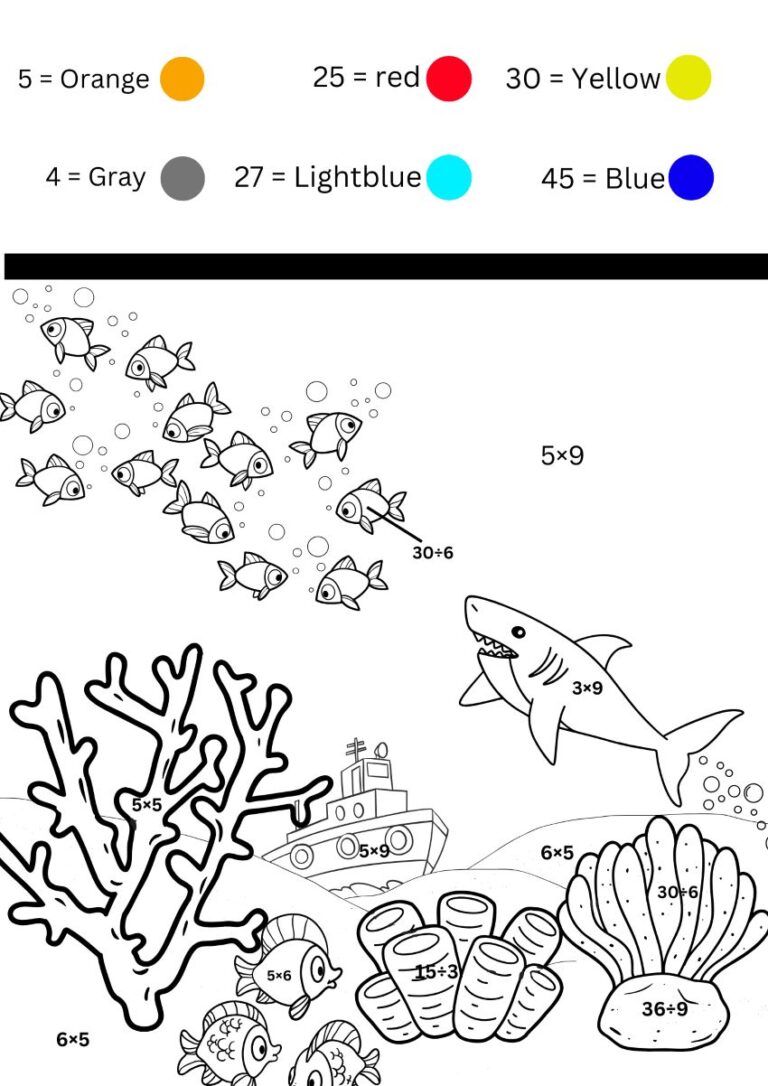 Math Facts Color By Number – Happy Homeschooling