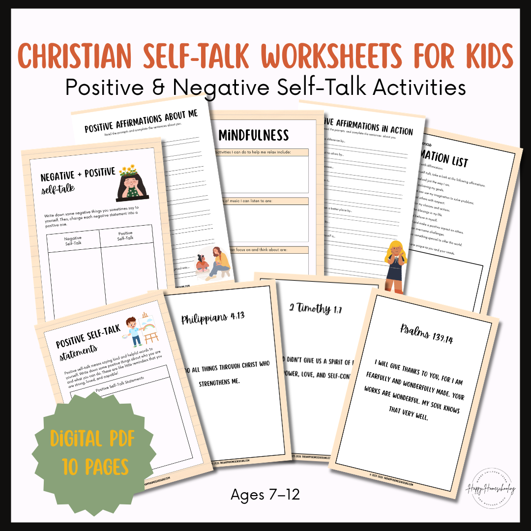 Positive Self-Talk Worksheet for Kids