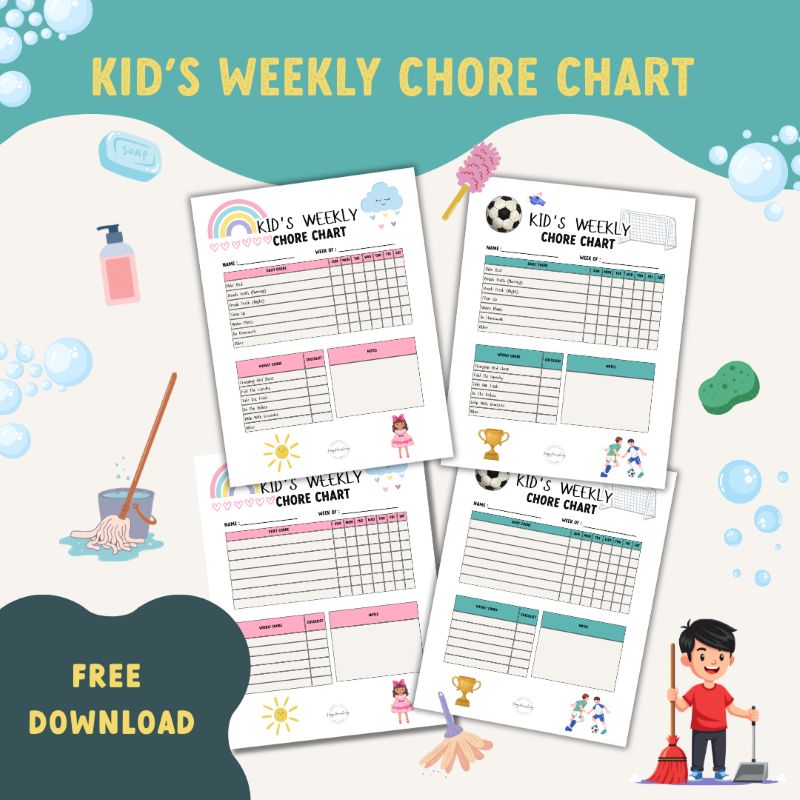 Best free printable chore charts for kids to encourage responsibility and make household tasks fun